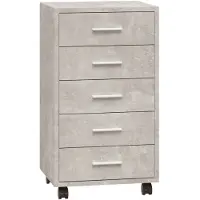 vidaXL Armoire à tiroirs avec roulettes Gris béton Bois d'ingénierie