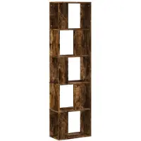 vidaXL Bibliothèque 5 niveaux chêne fumé bois d'ingénierie