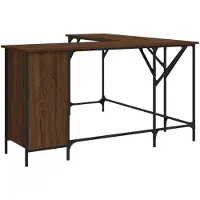 vidaXL Bureau brun imitation chêne 141x141x75 cm Bois composite