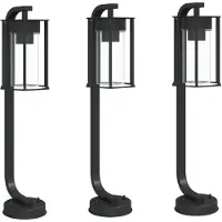 vidaXL Lampes d'allée 3 pcs. noir 60 cm acier inoxydable
