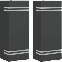 vidaXL Lampes murales d'extérieur 2 pcs acier inoxydable noir