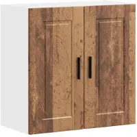 vidaXL Armoire suspendue de cuisine Porto imitation vieux bois Matériau dérivé du bois