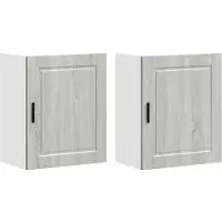 vidaXL Armoires de cuisine suspendues 2 pcs. Porto Gris Sonoma Matériau dérivé du bois
