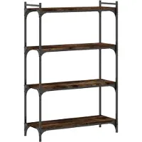 vidaXL Bibliothèque 4 niveaux chêne fumé 80x30x120cm bois d'ingénierie