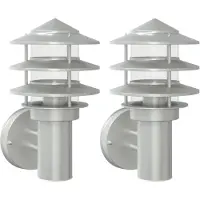 vidaXL Lampes murales extérieures 2 pcs. argent acier inoxydable