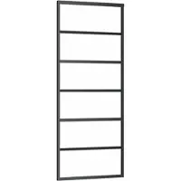 vidaXL Schiebetür 76x205 cm ESG -Glas und Aluminiumschwarz
