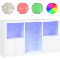 vidaXL Sideboard avec lampes LED blanc 181,5x37x100 cm