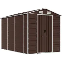 vidaXL Abri de jardin 191x300x198 cm acier galvanisé brun