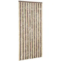 vidaXL Rideau anti-mouches brun foncé et beige 100x200 cm chenille