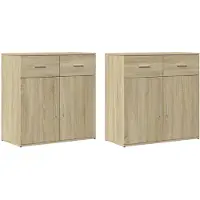 vidaXL Sideboards 2 pcs. chêne Sonoma 79x38x80 cm bois composite