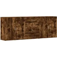 vidaXL Sideboards 3 pcs. Chêne fumé Bois composite