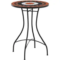 vidaXL Table de bistrot en mosaïque rouge terracotta et blanc Ø50x70 cm Céramique