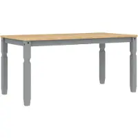 vidaXL Table de salle à manger Corona Gris 160x80x75 cm Pin massif