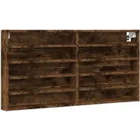 vidaXL Armoire à vitrine chêne fumé 100x8,5x50 cm bois d'ingénierie