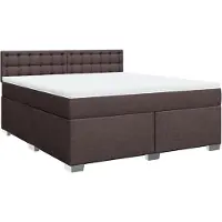 vidaXL Lit boxspring avec matelas brun foncé 180x200 cm Tissu