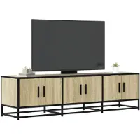 vidaXL Armoire TV Chêne Sonoma 150x35x41 cm Bois composite et métal