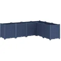 vidaXL Jardinière bleu gris 160x120x53 cm PP