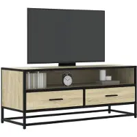 vidaXL Armoire TV Chêne Sonoma 100x34,5x40 cm Bois composite et métal