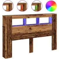 vidaXL Tête de lit LED imitation vieux bois 160x18,5x103,5 cm Bois composite