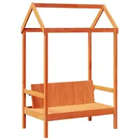 vidaXL Banc avec toit cire marron 117,5x70x176,5 cm bois de pin massif