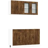 vidaXL Ensemble d'armoires de cuisine 4 pièces Kalmar chêne fumé bois composite