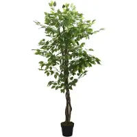 vidaXL Ficus artificiel 630 feuilles 120 cm vert
