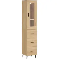 vidaXL Highboard chêne Sonoma 34,5x34x180 cm Matériau dérivé du bois