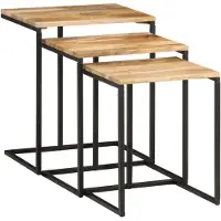 vidaXL Tables gigognes 3 pcs bois massif d'acacia