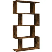 vidaXL Étagère séparatrice de pièce à 4 niveaux chêne fumé 70x24x129cm