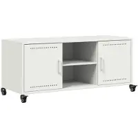 vidaXL Armoire TV blanche 100,5x39x43,5 cm Acier