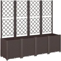 vidaXL Jardinière avec treillis marron 160x40x140 cm PP
