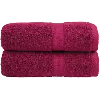 vidaXL Serviettes de toilette premium SOLUND 2 pièces Bordeaux 30 x 30 cm 600 g/m²