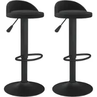 vidaXL Tabouret de bar 2 pcs. noir velours
