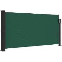 vidaXL Marquise latérale extensible vert foncé 100x500 cm