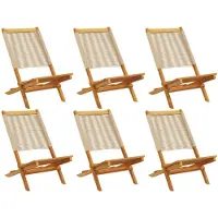 vidaXL , 6 chaises pliantes, couleur beige, en bois d'acacia massif