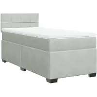 vidaXL Lit boxspring avec matelas gris clair 90x190 cm velours