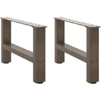 vidaXL Pieds de table basse en acier naturel 2 pcs. 50x(30-31) cm acier