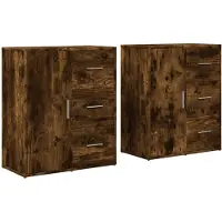 vidaXL Sideboards 2 pcs. Chêne fumé 60x31x70 cm Bois composite
