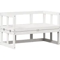 vidaXL Canapé de jardin 2 en 1 Extensible Blanc Pin massif