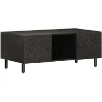 vidaXL Table basse noire 100x54x40 cm en bois massif de manguier