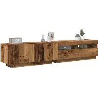 vidaXL Armoire TV avec lampes LED aspect bois ancien 200x35x40 cm