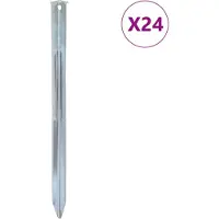 vidaXL Piquets de tente 24 pcs 30 cm Ø20 mm acier galvanisé