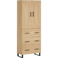 vidaXL Highboard chêne Sonoma 69,5x34x180 cm Matériau dérivé du bois