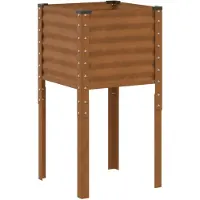 vidaXL Jardinière de jardin 45 x 45 x 88 cm Acier patiné