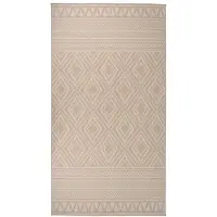 vidaXL Tapis à tissage plat d'extérieur 80x150 cm Rayures brunes