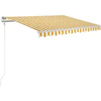 vidaXL Store manuel rétractable 350x250 cm jaune et blanc