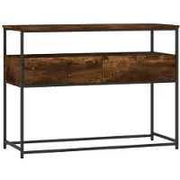 vidaXL Table console chêne fumé 100x40x75 cm bois d'ingénierie