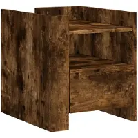 vidaXL Table de chevet chêne fumé 45x50x50 cm bois d'ingénierie