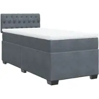 vidaXL Lit boxspring avec matelas gris foncé 100x200 cm velours