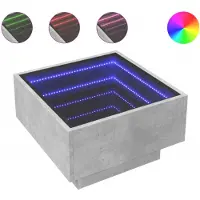 vidaXL Table basse LED gris béton 50x50x30 cm Bois composite